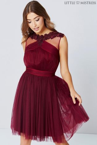 Little Mistress Lace Mesh Prom Dress